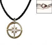 Anhänger Edelstahl + Lederband