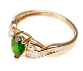 Ring mit Chromdiopsid/Diamant
