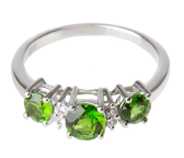Silber-Ring mit Chromdiopsiden