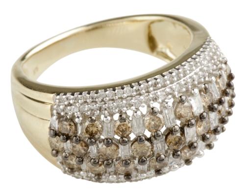 Diamant de Luxe Ring aus poliertem 585er Gelbgold mit Diamanten und Brillanten i...