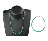 Collier+Armband Onyx, grün