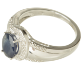 Ring 925/- Saphir/Diamant Gr18