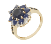 Ring mit Saphir/Diamant Gr.19