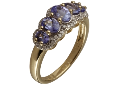 Edelsteinring Gelbgold Gr.18