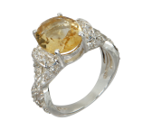 Ring mit Citrin, Weißtopas