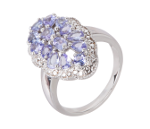 Ring mit Tansanit, Gr.19