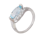Ring mit Sky Blue Topas beh.