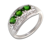 Silberring Chromdiopsid