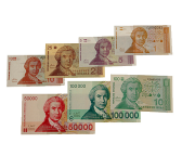Banknotenserie Kroatien 91-93