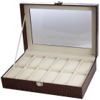 Uhrenbox für 12 Uhren aus PU Leder, braun Uhrenbox für 12 Uhren aus PU Leder, braun