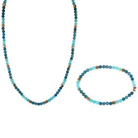 Set Collier+Armband Amazonit +Hämatit