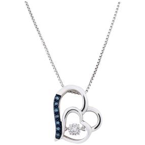 Herzanhänger mit Kette 925 Sterling Silber Diamant