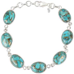 Armband 925 Sterling Silber Türkis stabilisiert