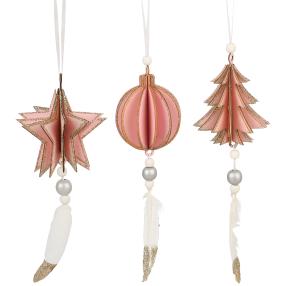 Dekohänger 3er-Set, rosa