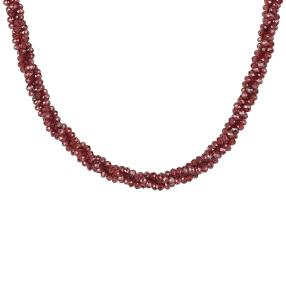 Collier Rhodolith 3reihig 925 Sterling Silber