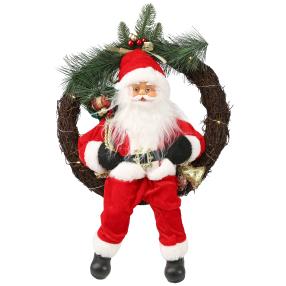 LED-Türkranz Santa, 40 cm