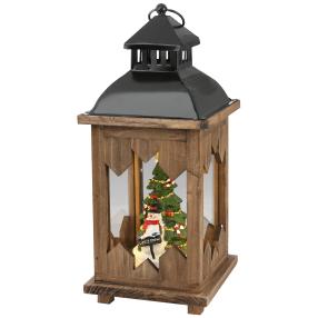 LED-Holzlaterne braun 35cm