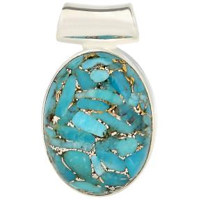 Anhänger 925 St. Silber Blue Copper Türkis stab. 