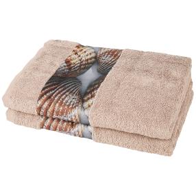 Duschtuch 2er Set Muschel, braun