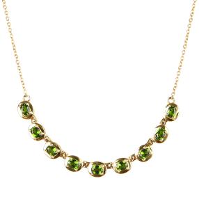Collier 925 Sterling Silber vergoldet Chromdiopsid