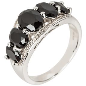 Ring 925 Sterling Silber rhodiniert, oval, poliert