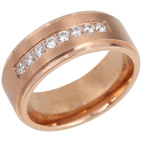 Ring Titan rosévergoldet mit Zirkonia