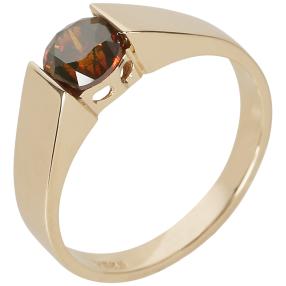 Ring 585 Gelbgold Brillant rot ca. 1,0 ct.