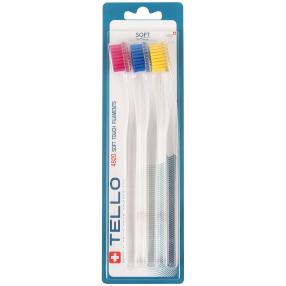 TELLO 4920 Soft Touch Zahnbürsten 3-teiliges Set