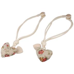Gardinenhalter Herz mit Rose 2er-Set mit Magnet
