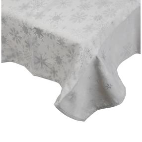 Tischdecke Sterne/Kristalle, Lurex silber