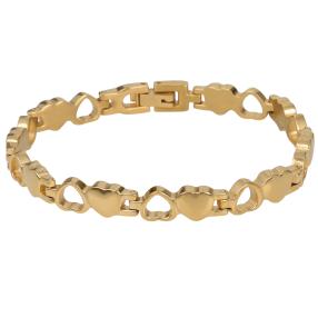 Armband Titan Herz vergoldet, ca. 19 cm