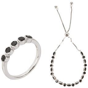 2-teiliges Set Ring+Armband 925 St. Silber Spinell