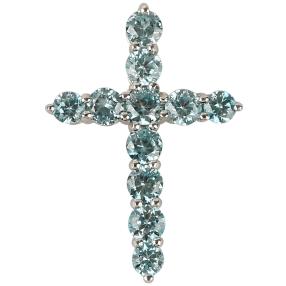 Kreuzanhänger 925 Sterling Silber, Zirkon