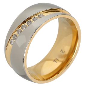 Ring Titan bicolor, mit Zirkonia