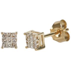 Ohrstecker 585 Gelbgold, Diamanten