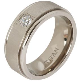 Titan Ring mit Zirkonia
