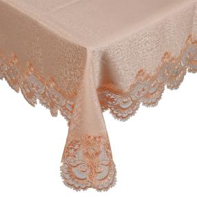 Teflon-Tischdecke mit Spitze, apricot