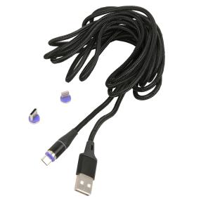 Clever Wounder 3in1 USB-Kabel, schwarz