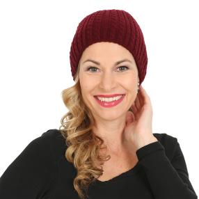 Wintermütze mit Kaschmir bordeaux