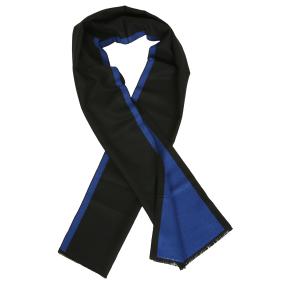 Herrenschal mit Kaschmir blau schwarz