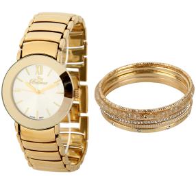 Bellevue Damenuhr+Armreif-Set