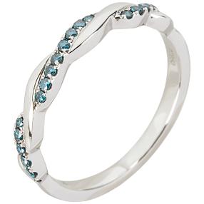 Ring 950 Platin bicolor Brillant blau