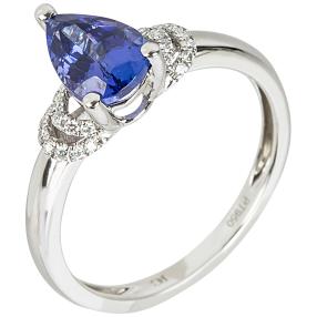 Ring 950 Platin, Tansanit + Brillanten
