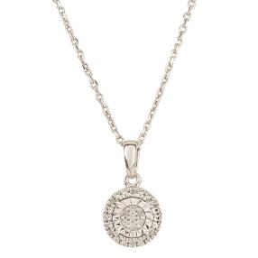 Anhänger mit Kette 925 Sterling Silber Diamanten