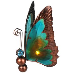 LED-Solar Metall Schmetterling, türkis