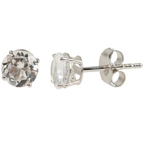 Ohrstecker 925 Sterling Silber Topas weiß