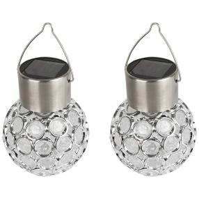 LED-Solar Hängeleuchte Kugel, 2er Set