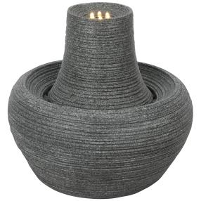 LED-Brunnen gerippt grau