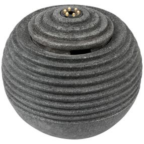 LED-Brunnen Kugel gerippt grau