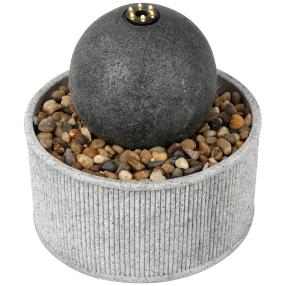 LED-Brunnen mit Kugel grau